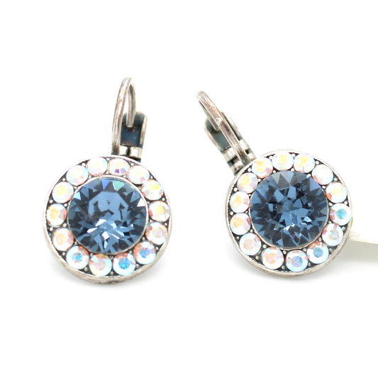 Montana Blue Large Halo Earrings in Rhodium