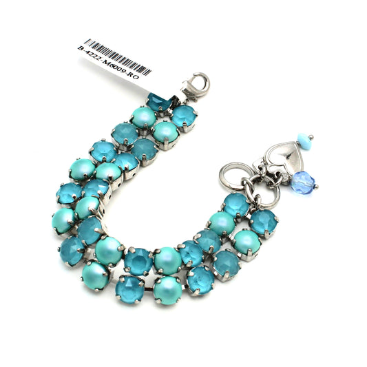 Crystal Blue Medium Double Row Bracelet