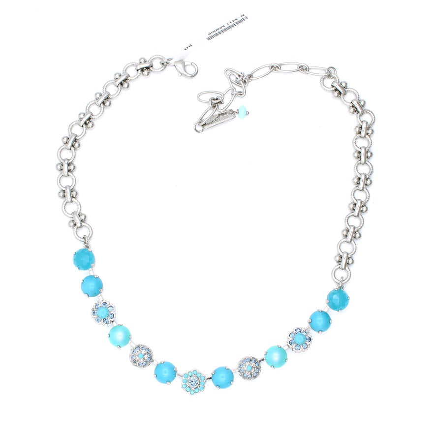 Crystal Blue Large Cluster Necklace