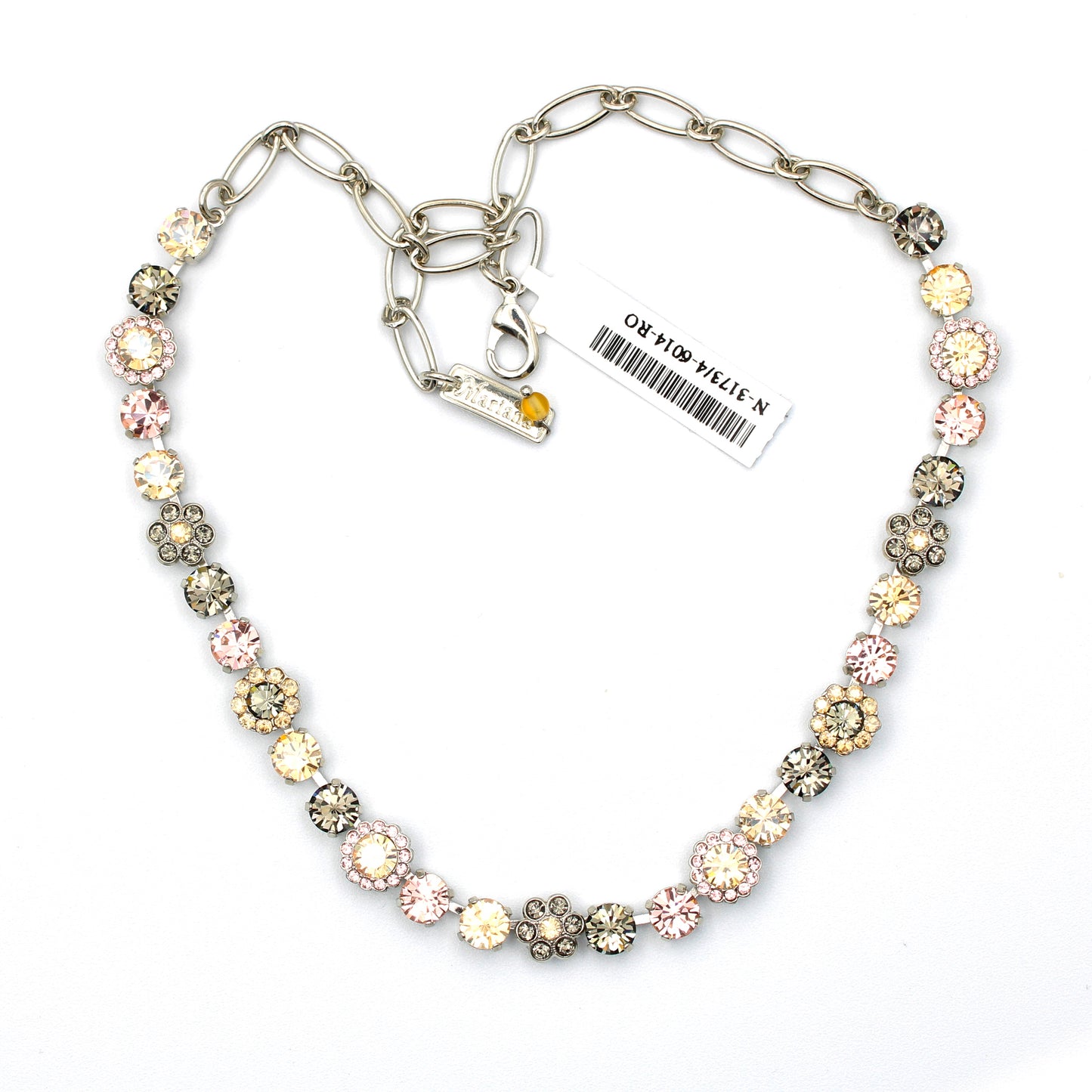 Champagne Kisses Medium Blossom Necklace in Rhodium