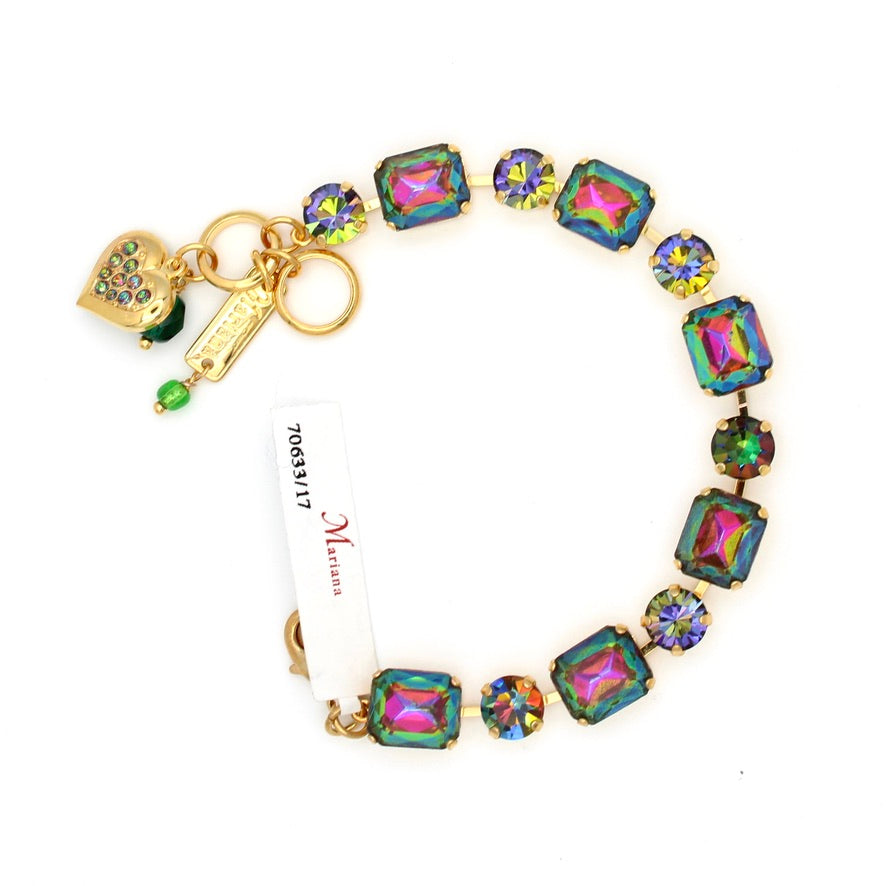Vitrail Medium Emerald Cut and Round Bracelet in Gold