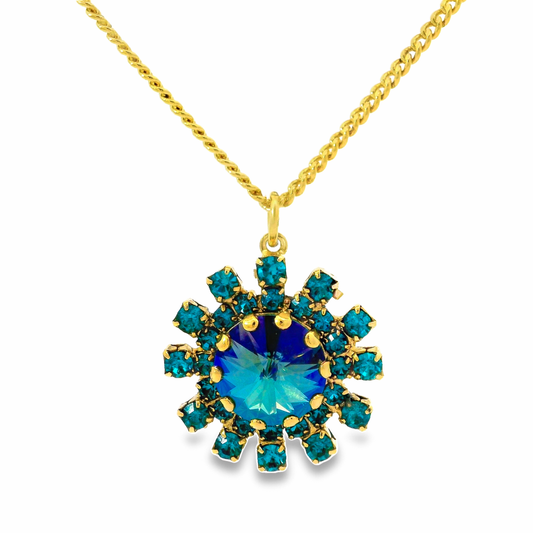Blaire Pendant Necklace in Aqua Verde