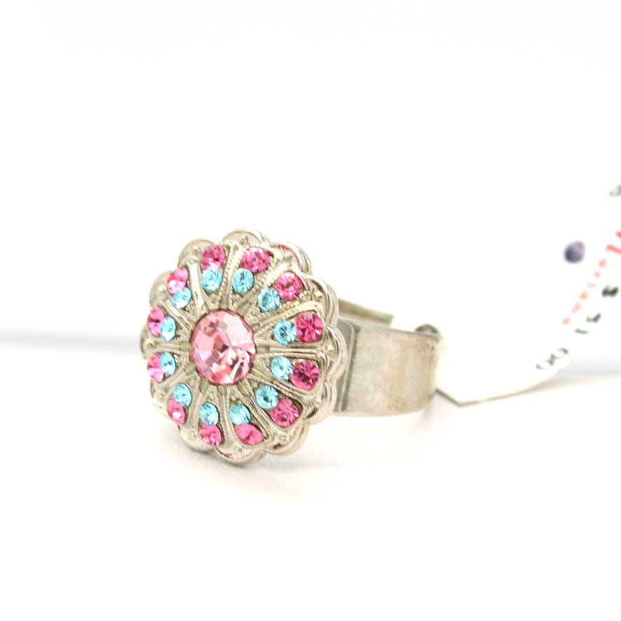 Coral Cove Flower Ring - Adjustable