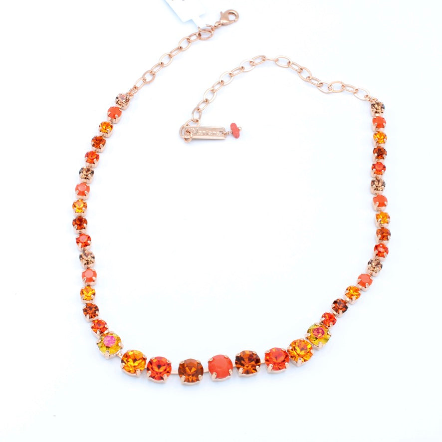 Pumpkin Spice Graduated Everyday Necklace in Rose Gold