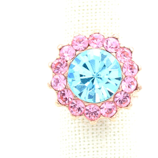 Spring Flowers Collection Extra Large Round Rosette Ring in Rose Gold