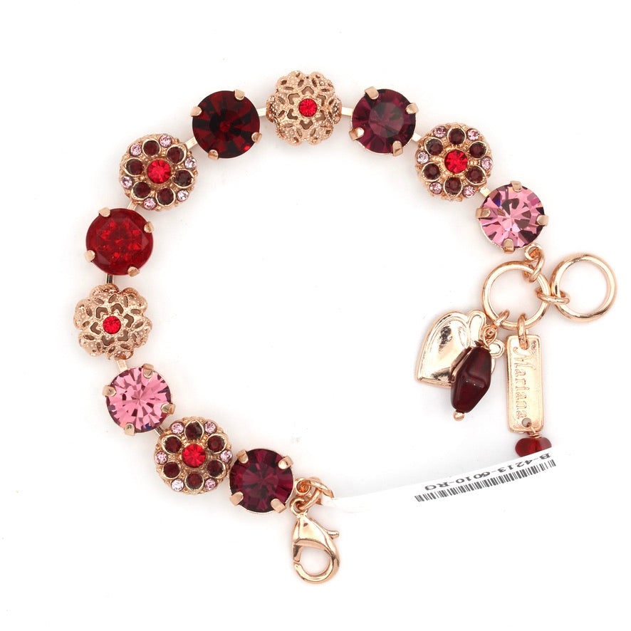 Cranberry Crush Large Embellished Bracelet in Rose Gold