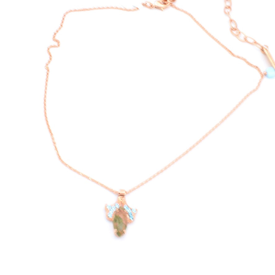 Aqua Vista Collection Marquise Pendant Necklace in Rose Gold