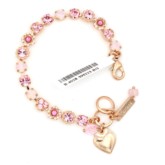 Rosewater Opal and Light Rose Petite Blossom Bracelet in Rose Gold - MaryTyke's