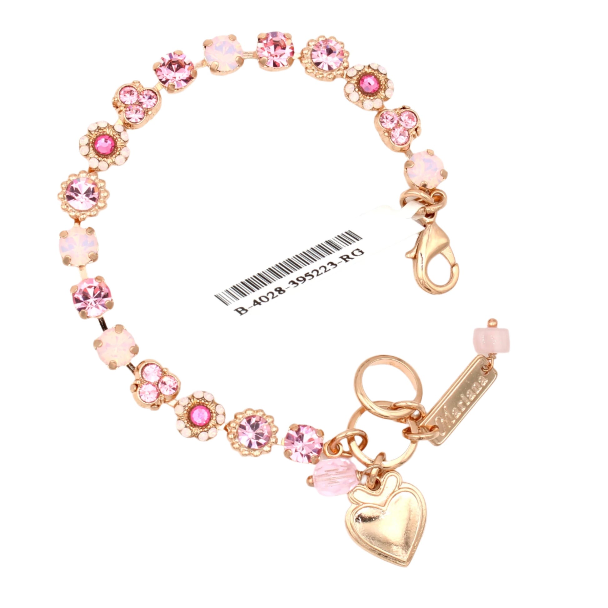 Rosewater Opal and Light Rose Petite Blossom Bracelet in Rose Gold - MaryTyke's