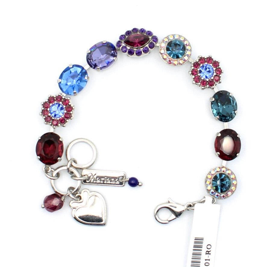 Happy Hour Large Oval Cluster Bracelet in Rhodium