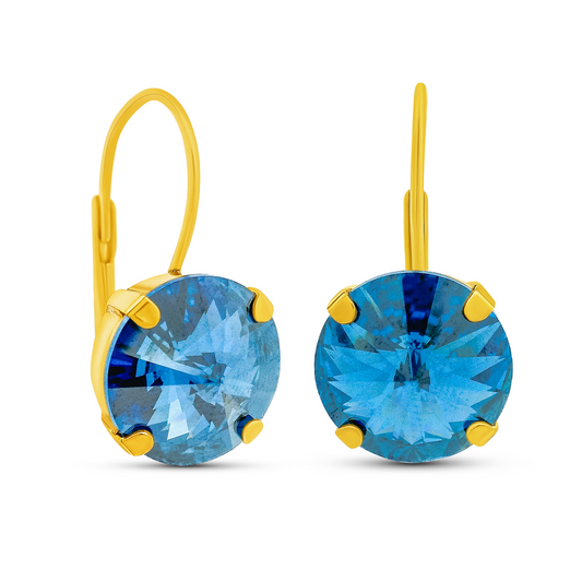 Caitlin Round Earrings in Aqua Volcano