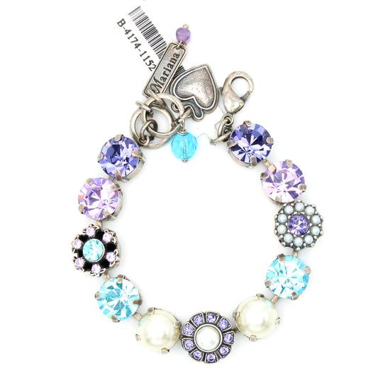 Blue Moon Collection Daisy Bracelet in Silver Plating