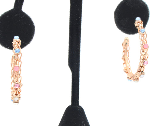 Soft Pastels Hoop Earrings in Rose Gold