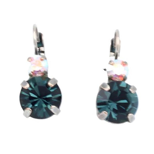 Montana Blue Large Double Stone Earrings in Antique Silver by Mariana