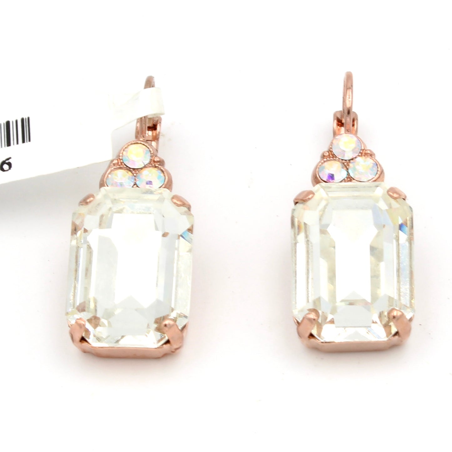 Winds of Change Collection Emerald Cut Earrings in Rose Gold