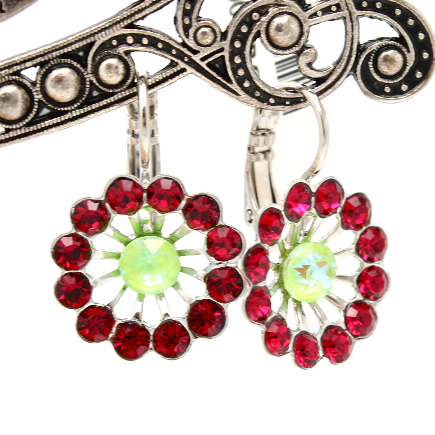 Polka Dot Bikini Collection Open Flower Earrings