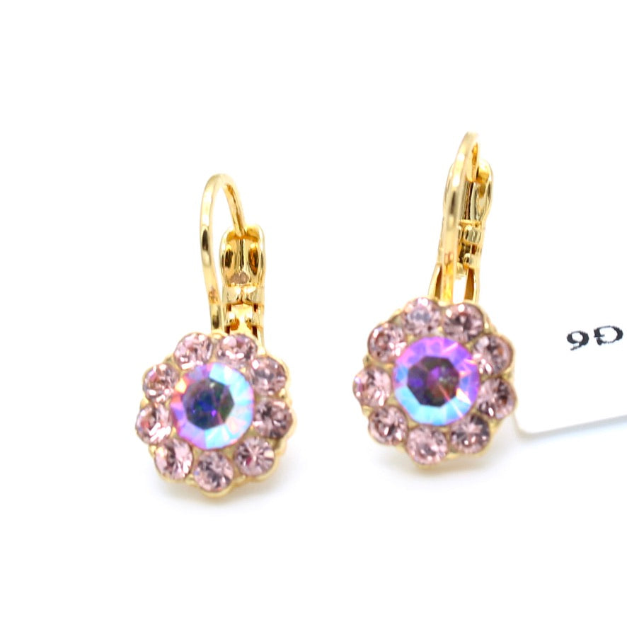 Flamingo Flower Earrings in Yellow Gold