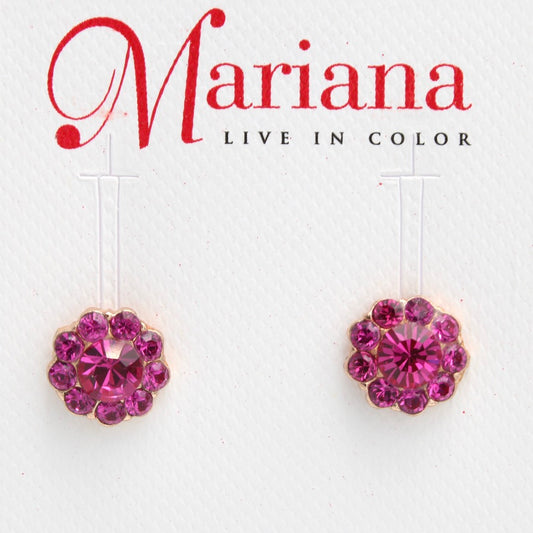 Fuchsia  Must-Have Post Flower Earrings in Rose Gold