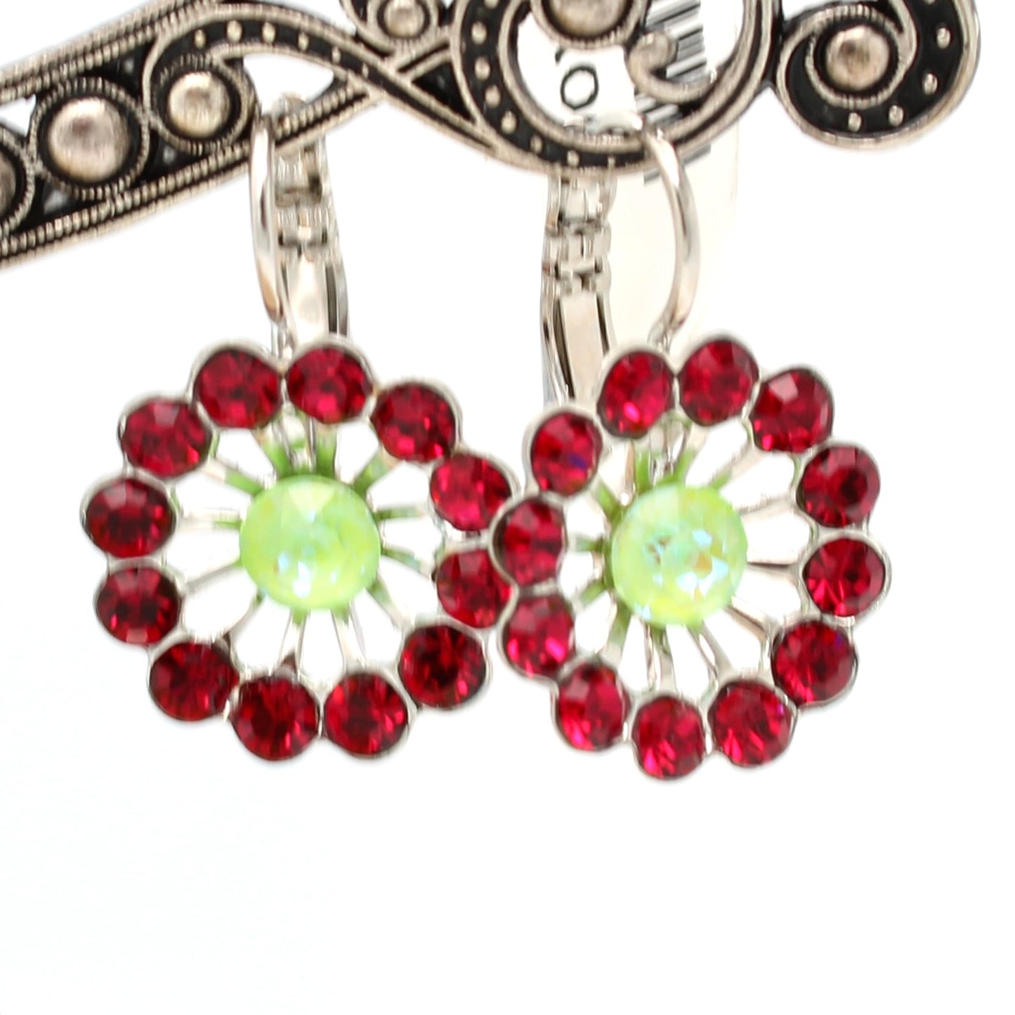 Polka Dot Bikini Collection Open Flower Earrings
