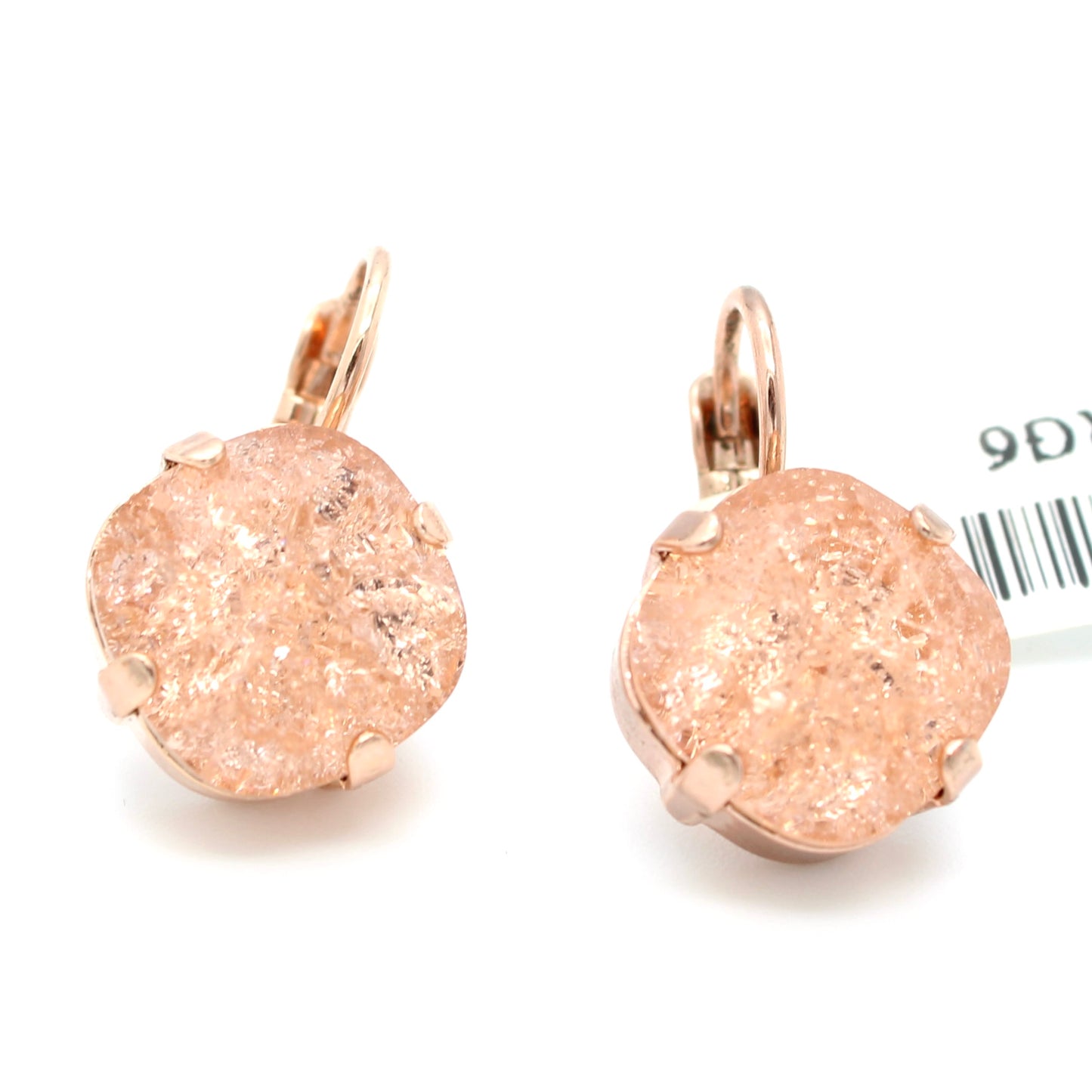 Peach Ice 12MM Earrings in Rose Gold