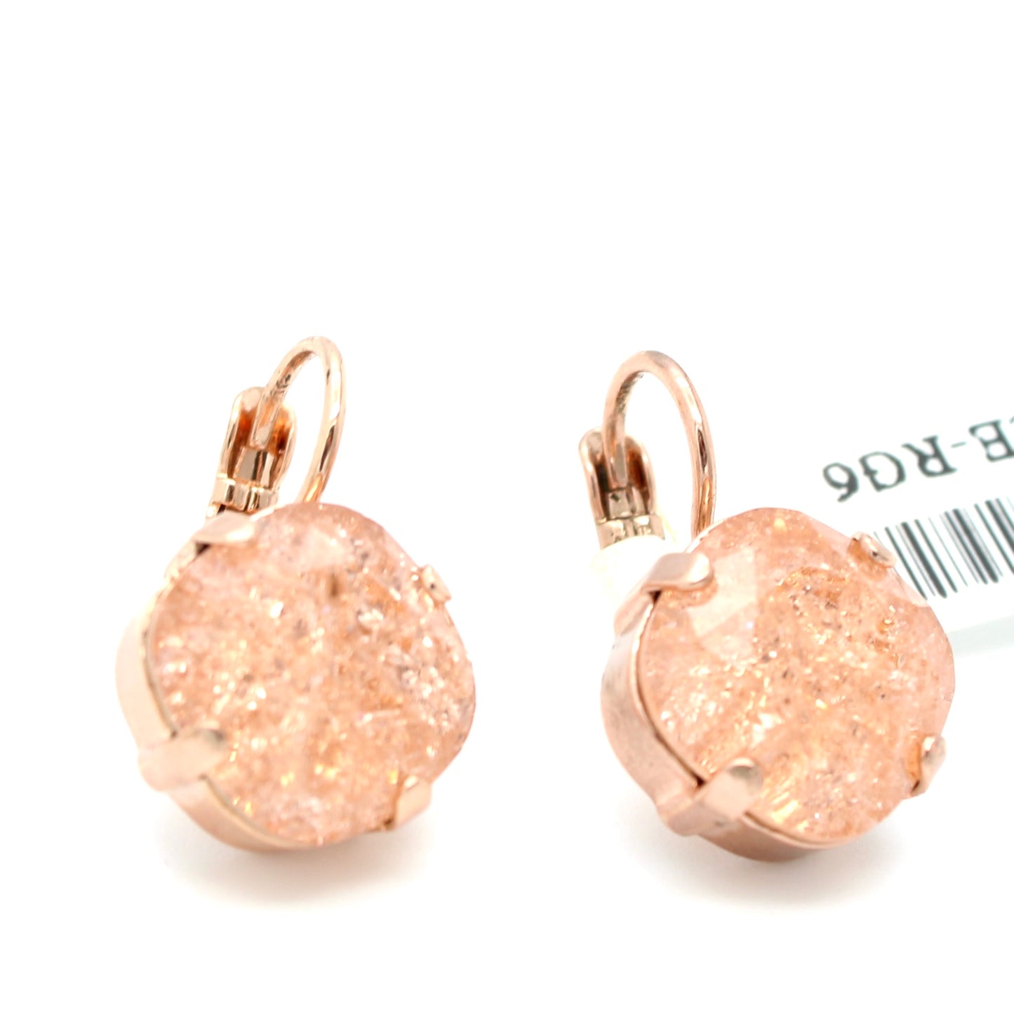 Peach Ice 12MM Earrings in Rose Gold