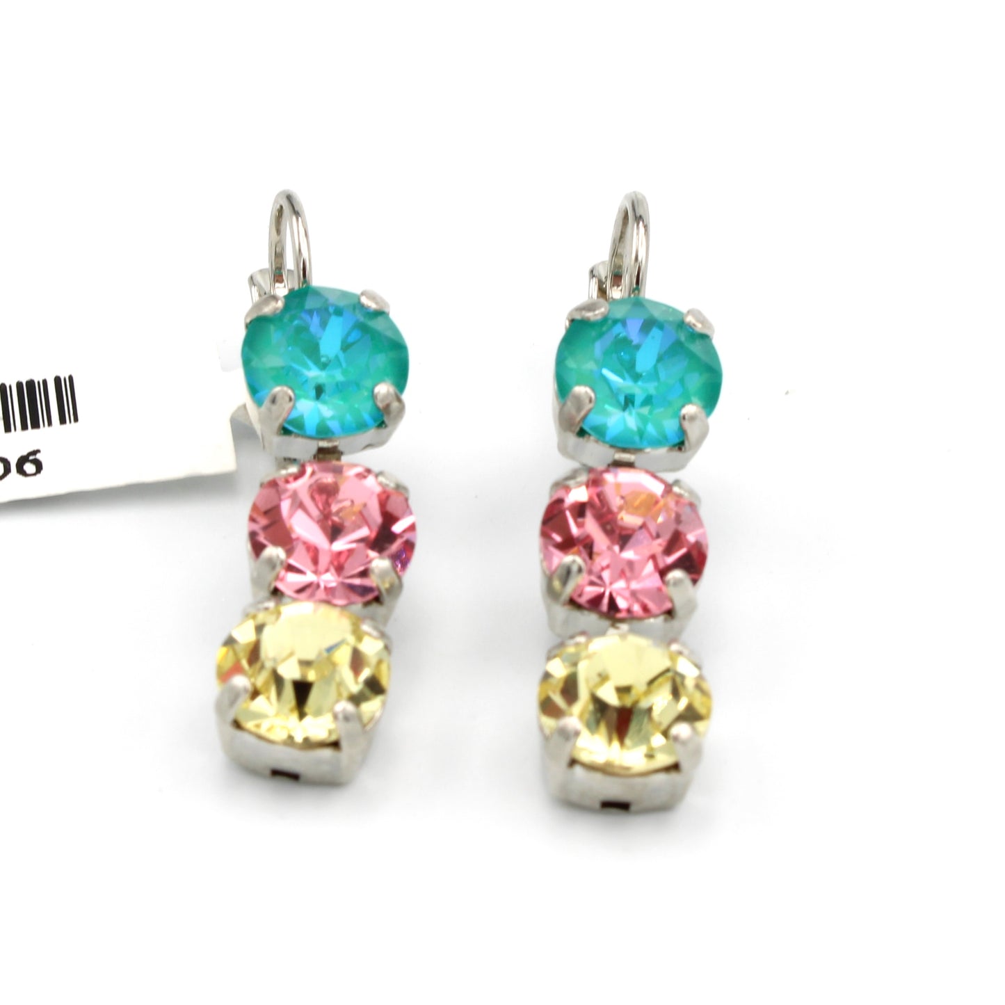 Saltwater Taffy Three Stone Leverback Earrings