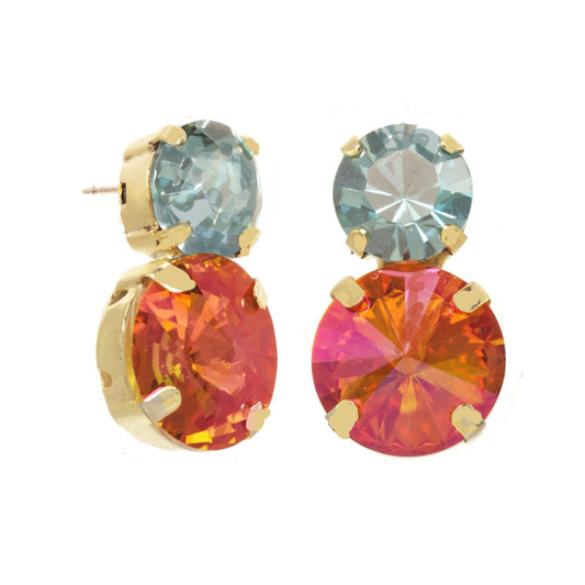 Maegan Earrings in Summer Blush and Aqua Champagne