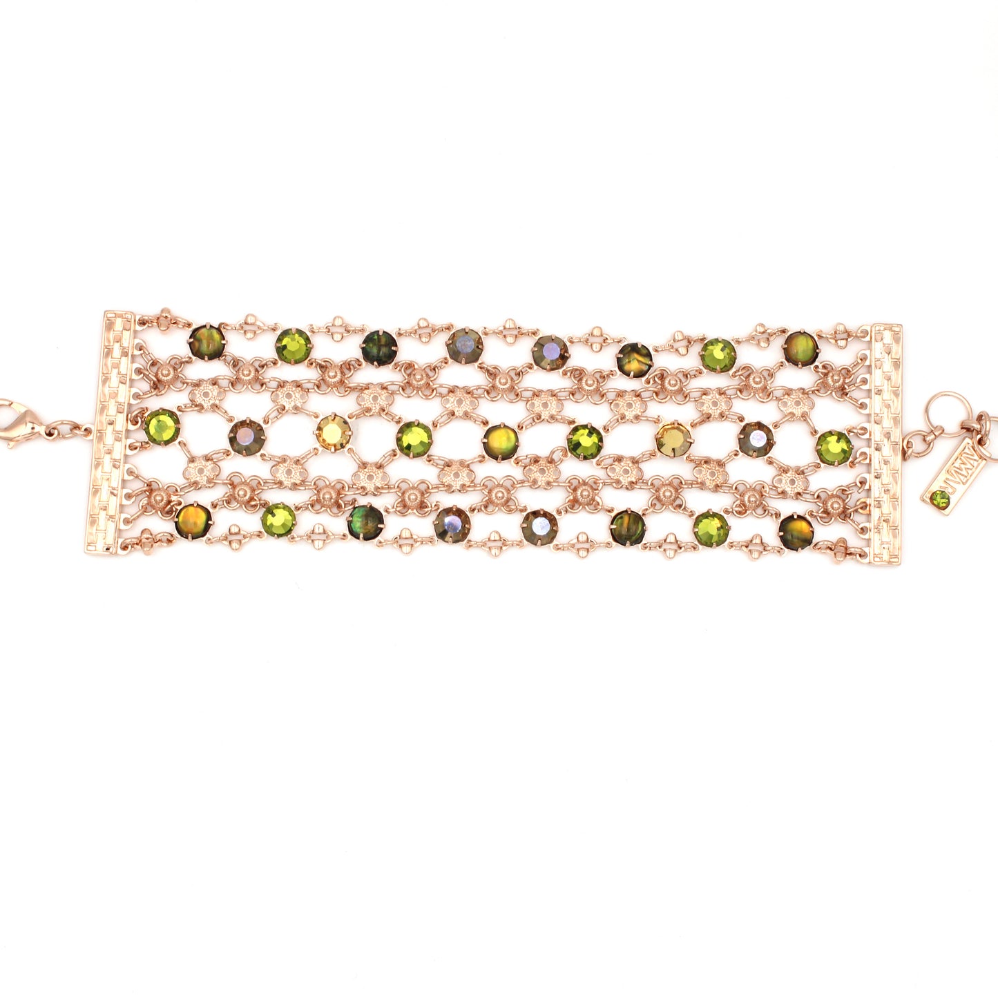 Khaki Multi Stone Bracelet - Rose Gold - AMARO