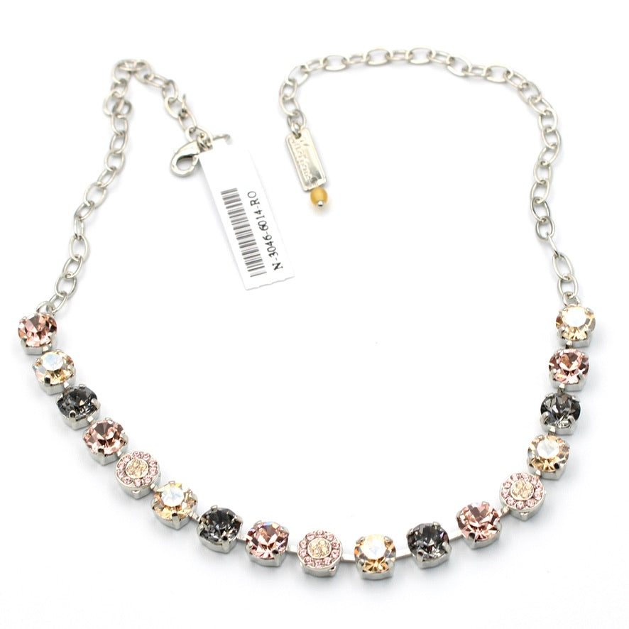Champagne Kisses Medium Pave Necklace in Rhodium