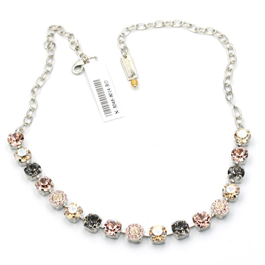 Champagne Kisses Medium Pave Necklace in Rhodium