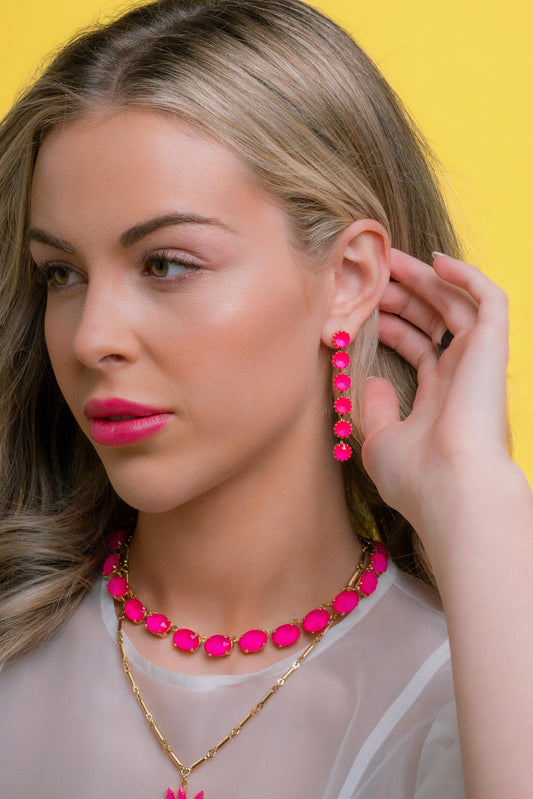 Mini Lilibet Earrings in Electric Pink