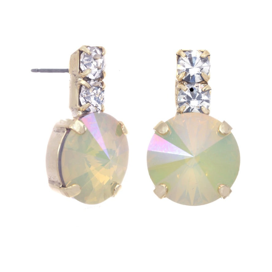 Dee Earrings in White Opal Lemon