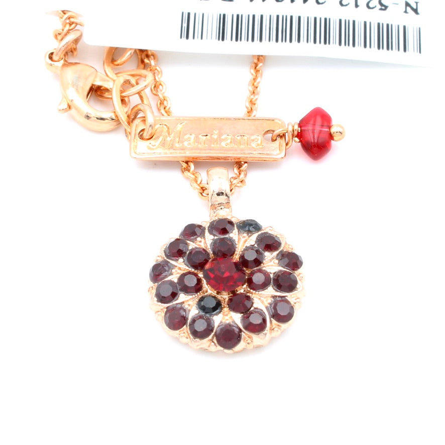 Garnet Guardian Angel Necklace in Rose Gold
