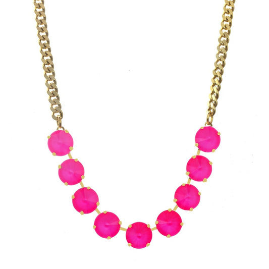 Mini Sofia Necklace in Electric Pink