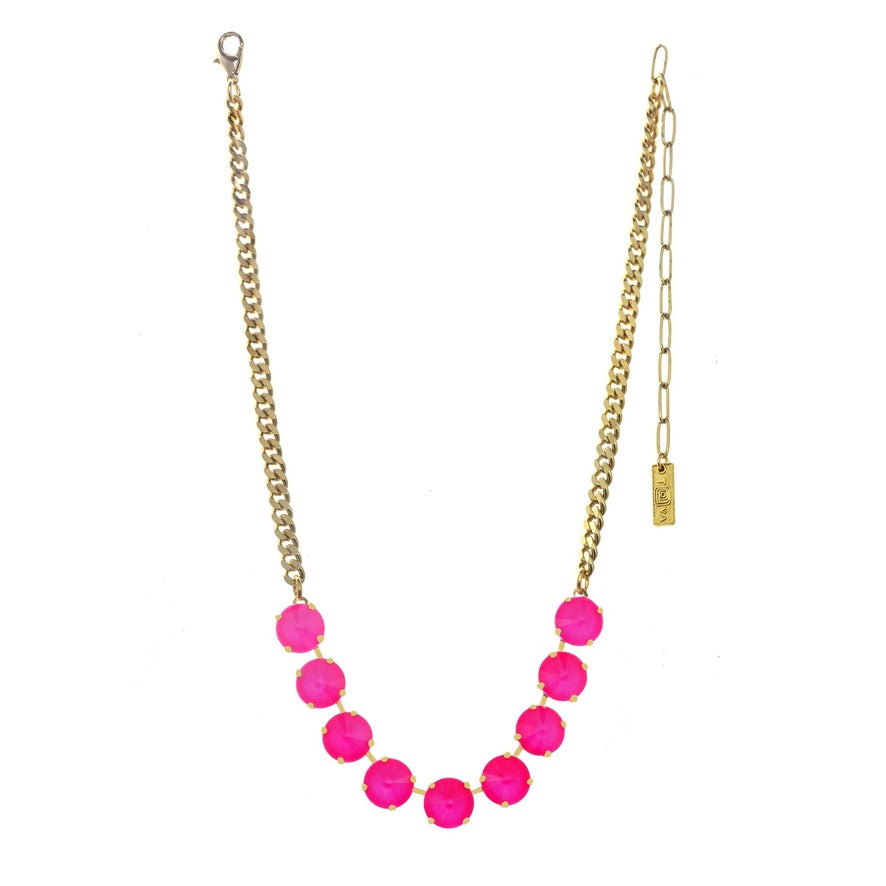 Mini Sofia Necklace in Electric Pink