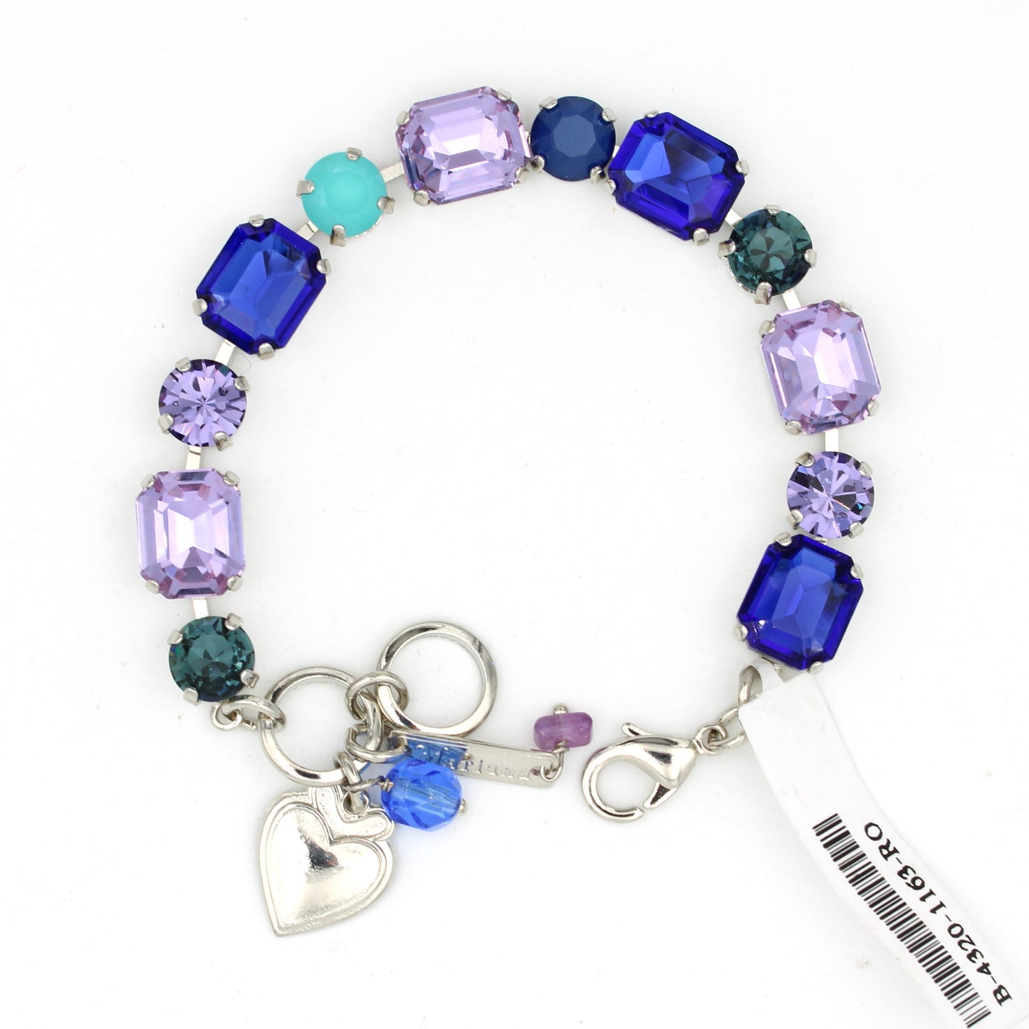 Electric Blue Must Have Emerald Cut and Round Bracelet