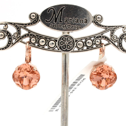 Light Padparadscha 12MM Square Earrings in Rose Gold - MaryTyke's