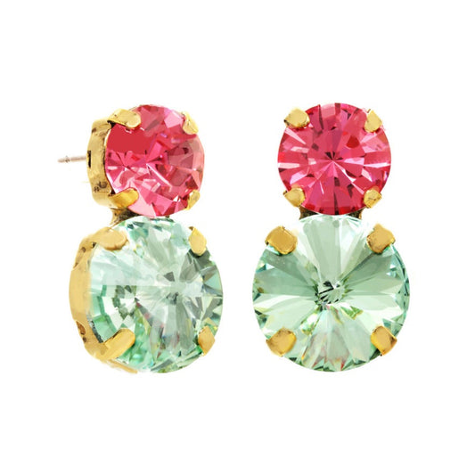 Maegan Earrings in Pink and Aqua Champagne