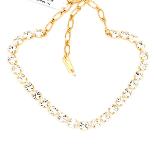 Clear Sparkly Must Have Everyday Necklace in Yellow Gold - MaryTyke's