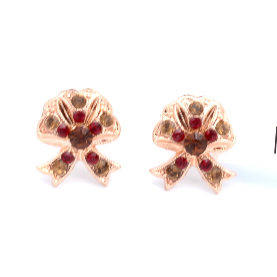 Bonfire Bow Earrings in Rose Gold - Posts