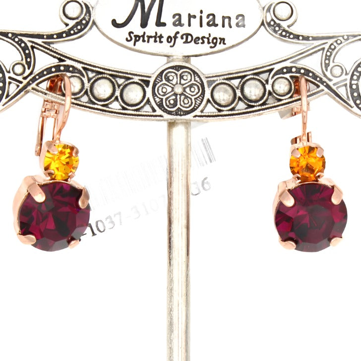 Sunrise Collection Double Stone Earrings in Rose Gold