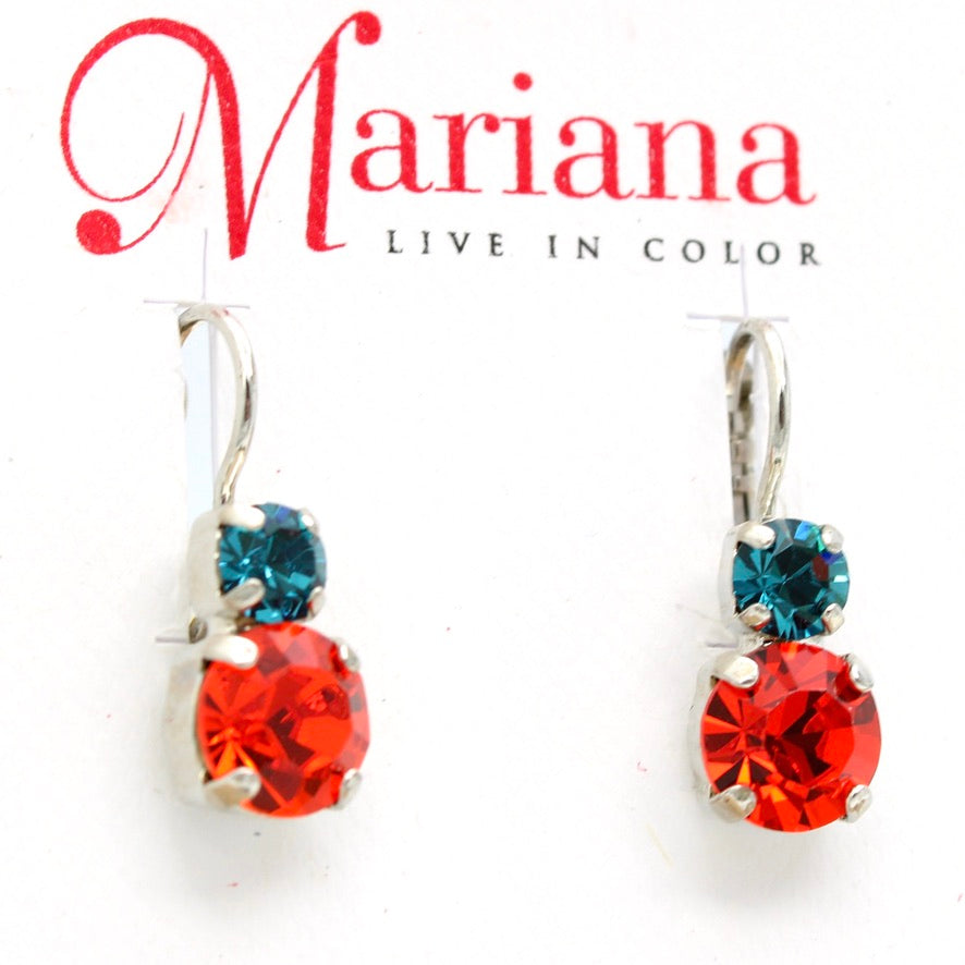 Kaleidoscope Medium Double Stone Earrings by Mariana