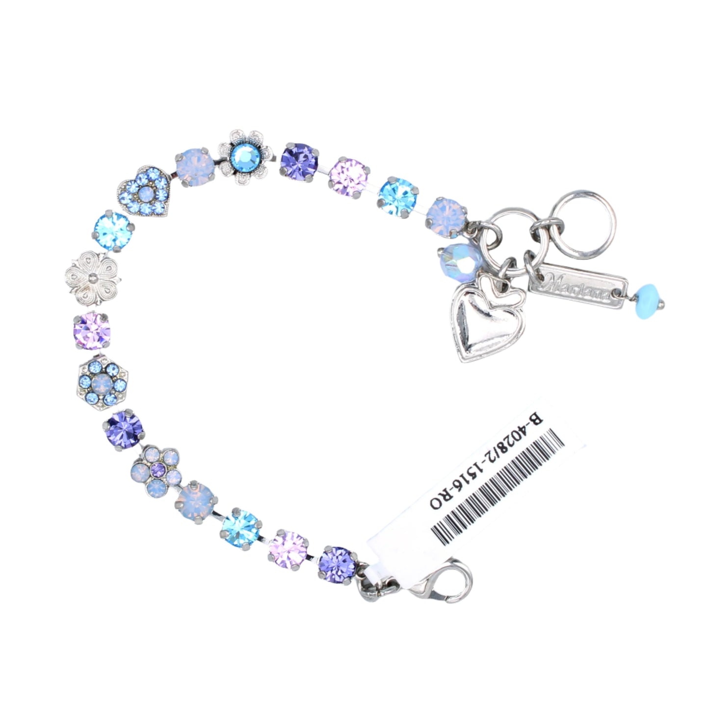 Lavender Fields Collection Petite Heart and Flower Bracelet