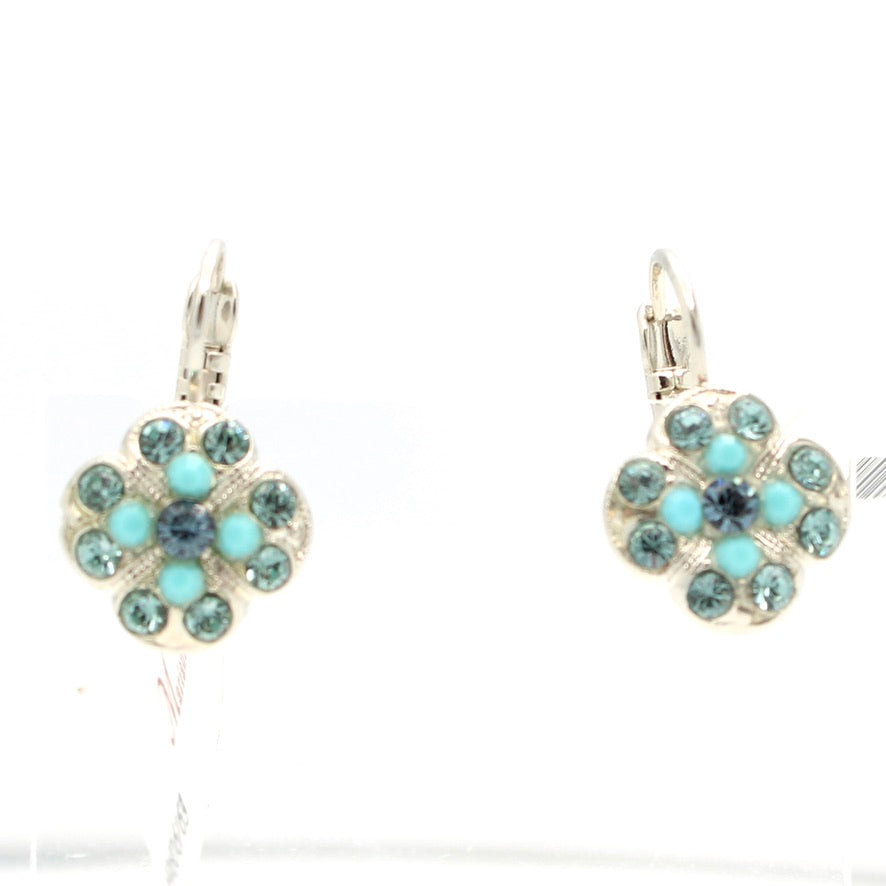 Crystal Blue Clover Earrings