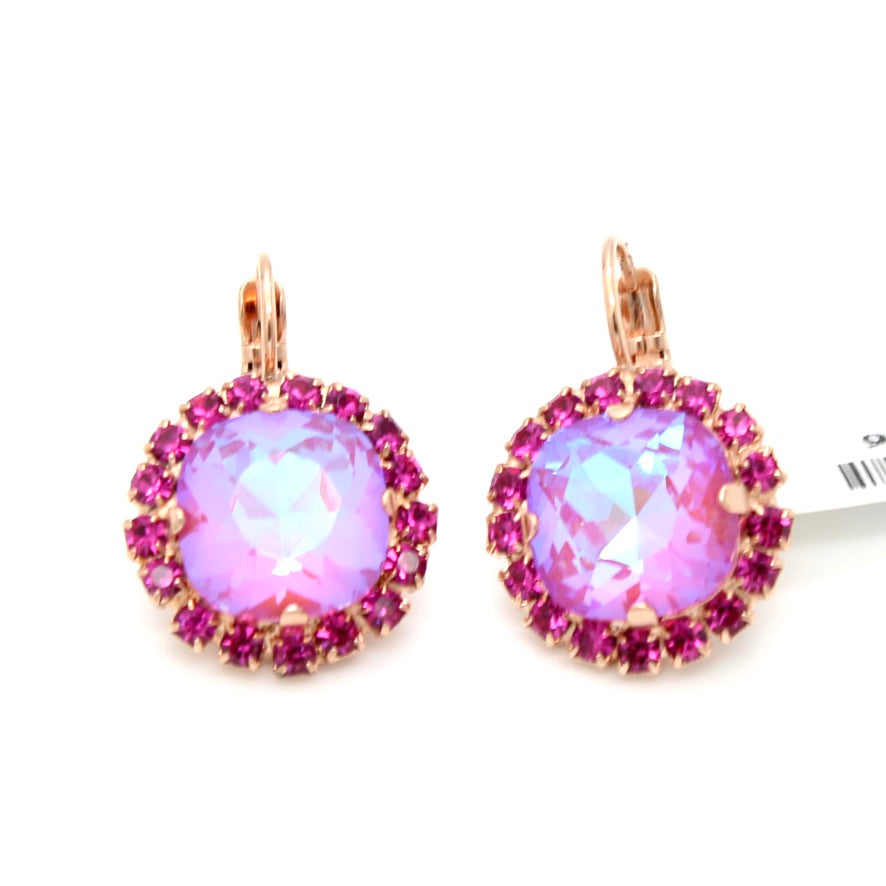 Roxanne Collection Large Halo Earrings in Rose Gold