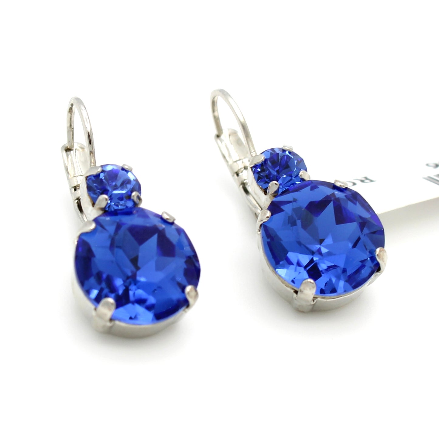 Sapphire Large Double Stone Earrings