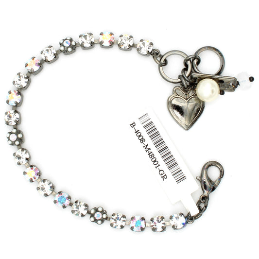 Crystal Pearls Petite Crystal Bracelet in Gray Plating - MaryTyke's