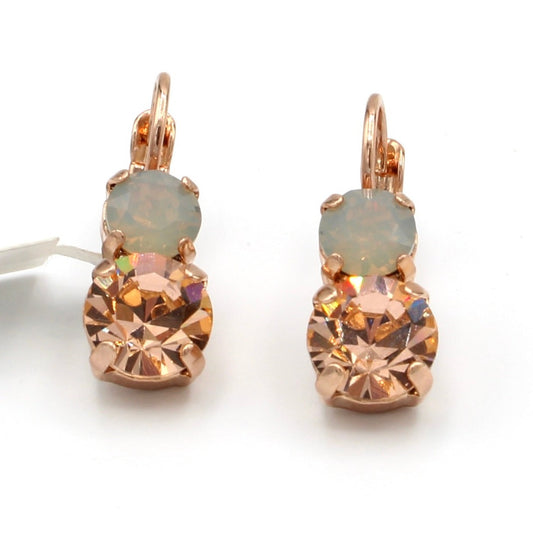 Peace Collection Medium Double Stone Earrings in Rose Gold