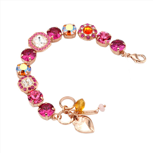 Bougainvillea Collection Large Square Cluster Bracelet in Rose Gold - MaryTyke's