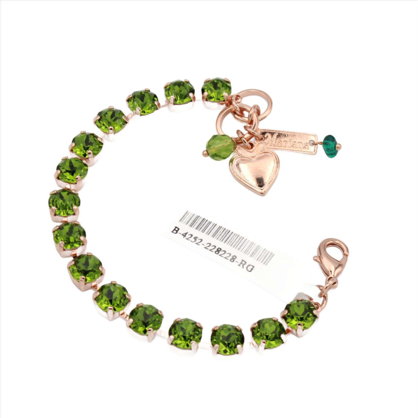 Olivine Green Medium Everyday Bracelet in Rose Gold